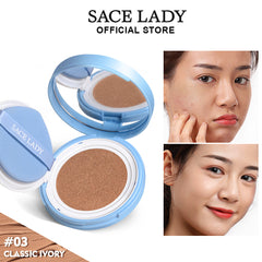 SACE LADY Lasting Waterproof BB Cushion – SPF 50+ PA+++ Oil Control, Natural Matte Finish