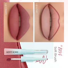SACE LADY 2-in-1 Lip Cream Booster - Lip Liner & Cream Fusion, Soft Matte Blurred Finish, Lightweight Hydrating Non-Stick Formula for Comfortable Makeup