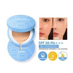 SACE LADY Lasting Waterproof BB Cushion – SPF 50+ PA+++ Oil Control, Natural Matte Finish