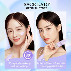 SACE LADY Face Primer Cream Blur Pore Color Corrector Makeup Base Moisturizing Brightening 20g
