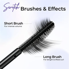 SACE LADY All-in-Lash Waterproof Mascara – Volume, Length & Curl, Smudge-Proof Natural Black