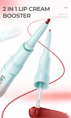 SACE LADY 2-in-1 Lip Cream Booster - Lip Liner & Cream Fusion, Soft Matte Blurred Finish, Lightweight Hydrating Non-Stick Formula for Comfortable Makeup