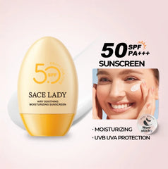 SACE LADY Sunscreen SPF50+++ Airy Non-Sticky UVA/UVB Protection Soothing Moisturizing Sunscreen Cream for All Skin