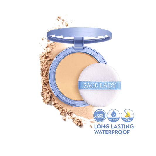 SACE LADY Lasting Waterproof Face Powder Oil Control Matte Flawless 10g - Pressed Powder for All Skin Types 1136