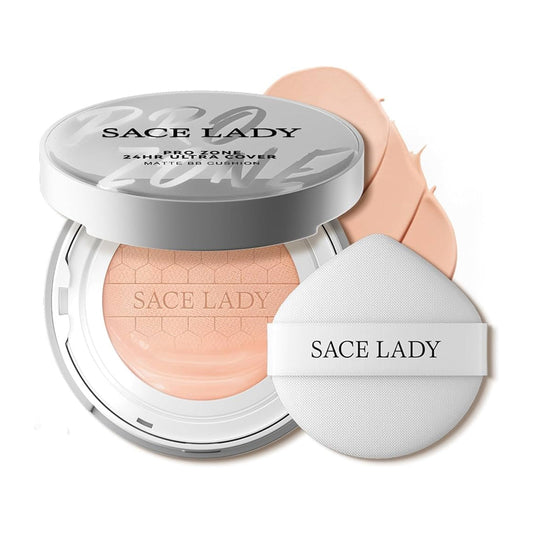 SACE LADY Matte BB Cushion Foundation | Full Coverage, Oil Control, SPF 30++