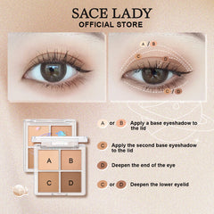 Sace Lady 3-In-1 Eyeshadow Palette & Glitter – High Pigment, Matte & Shimmer, Long-Lasting