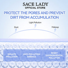 SACE LADY Face Primer Cream Blur Pore Color Corrector Makeup Base Moisturizing Brightening 20g