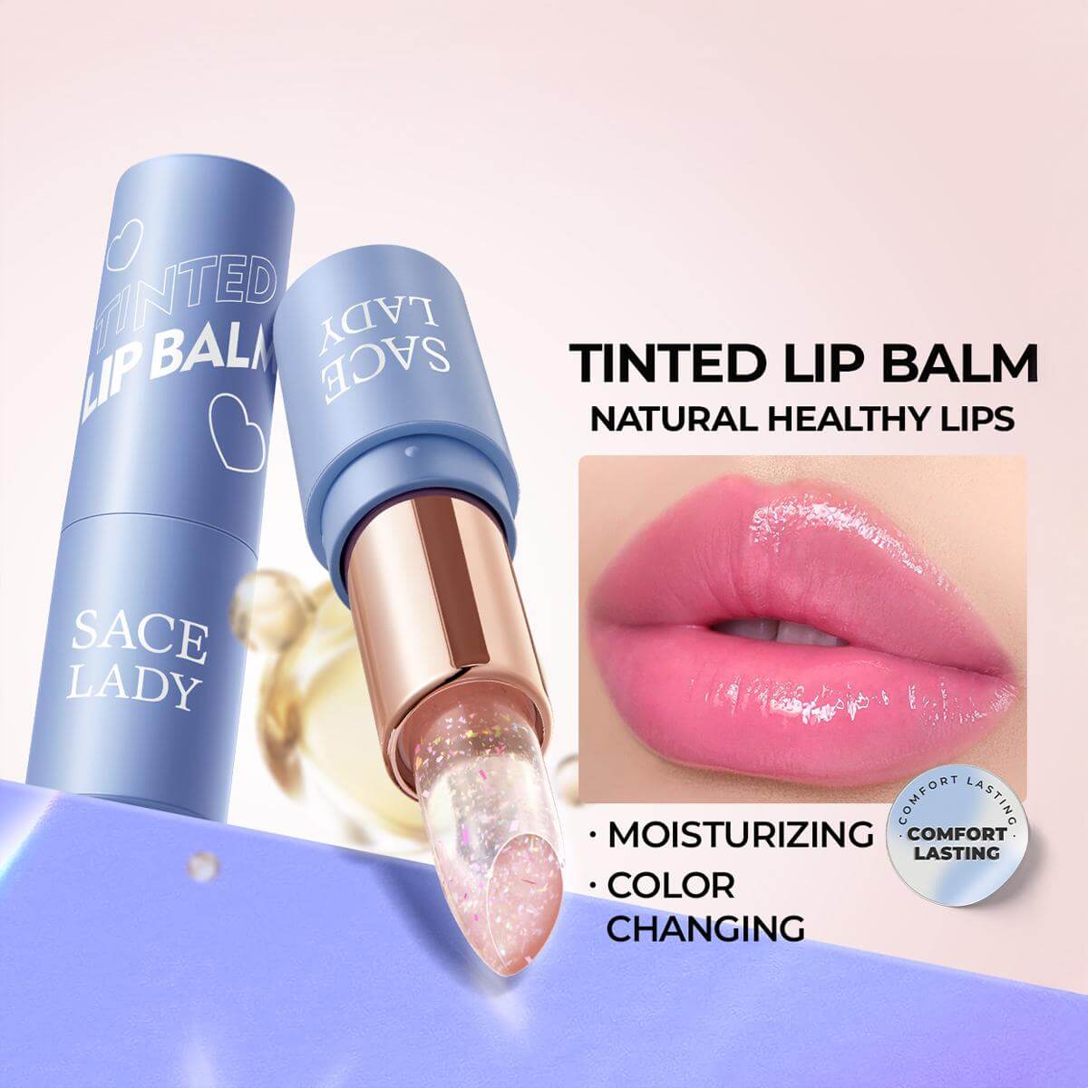 Moisturizing Tinted Lip Balm Natural Non-sticky Essential Oil Repair Lip Balm Lipstick