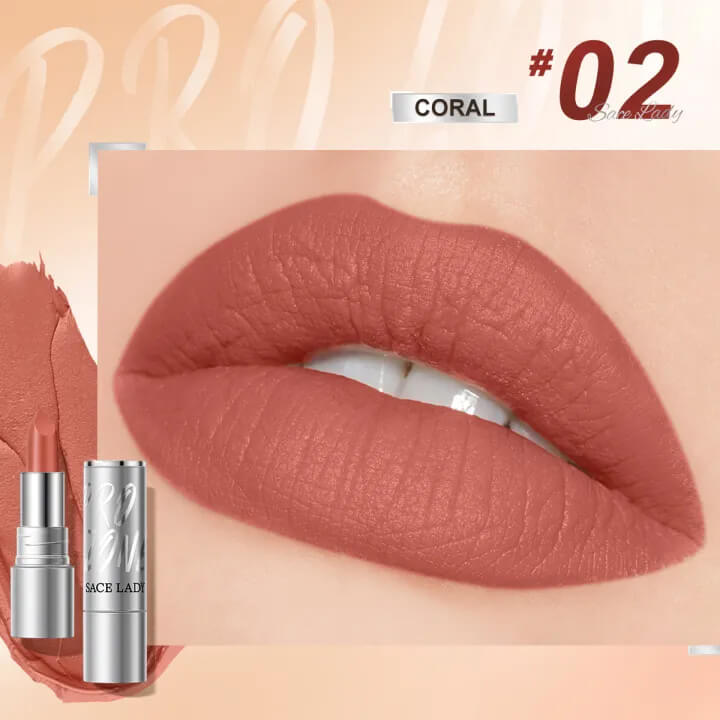 24H Lasting Matte Lipstick + Waterproof High Pigmented Matte Lip Makeup