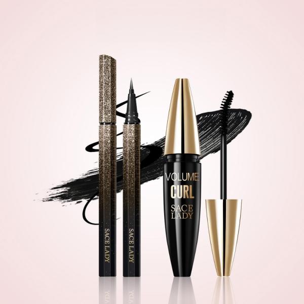 Long-Lasting Eyeliner & Waterproof Volume Mascara Eye Makeup Set