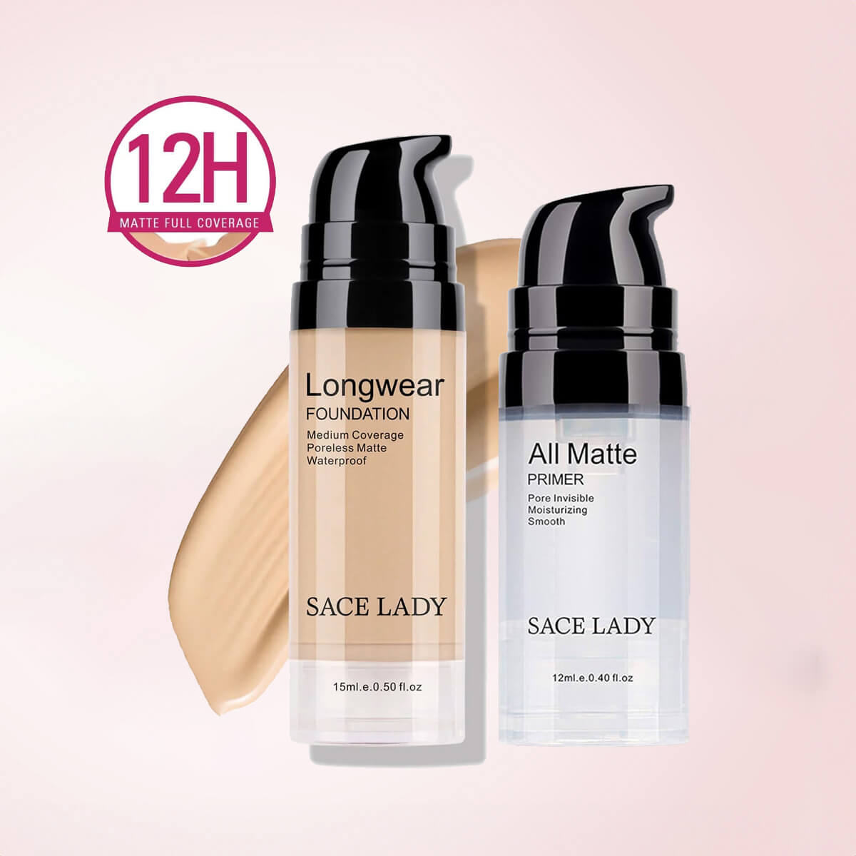 Long-Wear Matte Foundation & Matte Oil Control Primer for a flawless, poreless finish